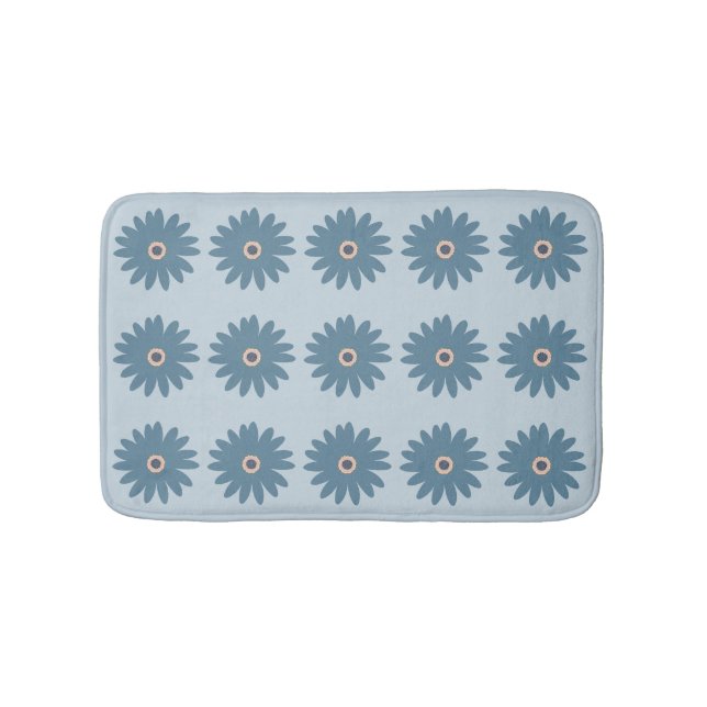 Blue Daisy Bath Mat (Front)