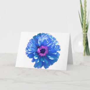 Blue daisy blue floral photo card