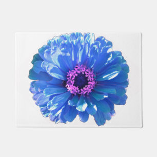 Blue Daisy, blue flower, blue floral  Doormat