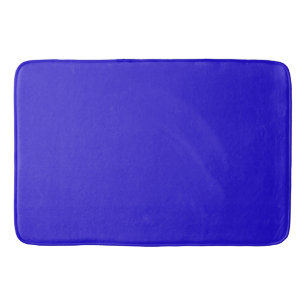 Blue daisy blue solid colour bath mat