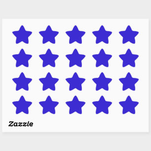 Blue daisy blue solid colour star sticker