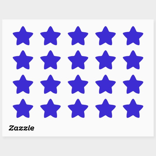 Blue daisy blue solid colour star sticker (Sheet)