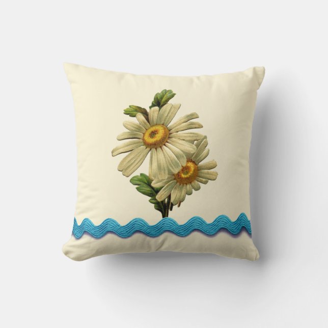 Blue Daisy Cushion (Front)