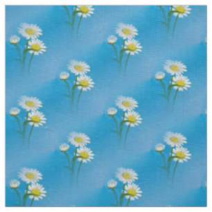 blue daisy fabric