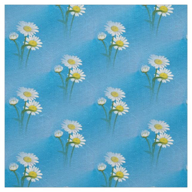 blue daisy fabric (Swatch)