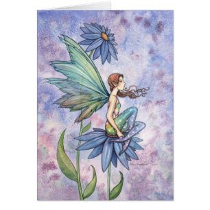 Blue Daisy Fairy Card by Molly Harrison