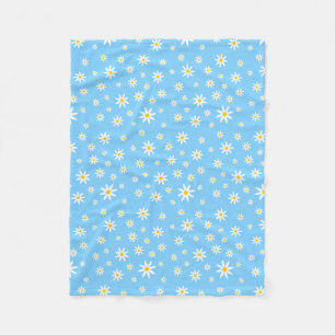 Blue Daisy Fleece Blanket