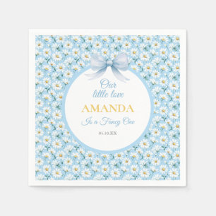 Blue Daisy Flower Fancy ONE Girl Birthday Napkin