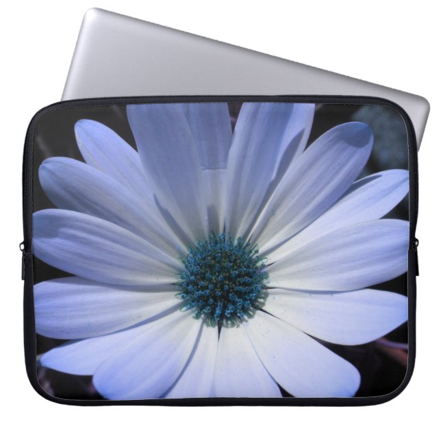 Blue Daisy Flower Laptop Bag (Front)