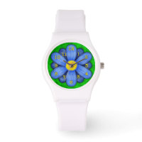 Blue Daisy Flower on Green Beautiful