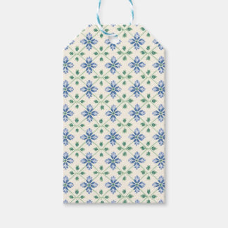 Blue Daisy & Leaf Garden Pattern Gift Tags