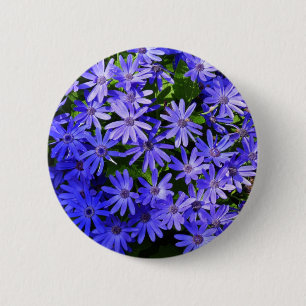 Blue Daisy-like Flowers Nature Photography 6 Cm Round Badge