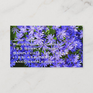 Blue Daisy-like Flowers Nature Photography Business Card