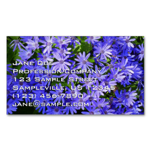 Blue Daisy-like Flowers Nature Photography Magnetic Business Card