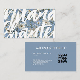 Blue Daisy Modern Trendy Flower Florist Business Card