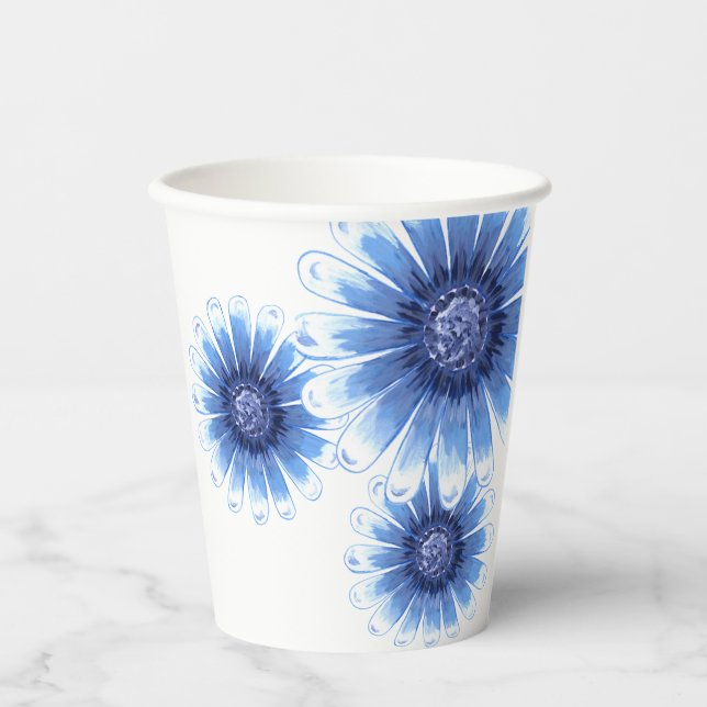 Blue Daisy Paper Cup (Front)