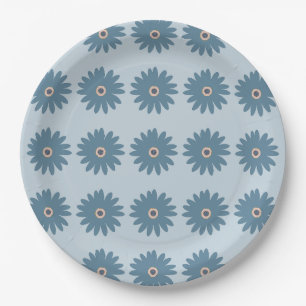 Blue Daisy Paper Plate