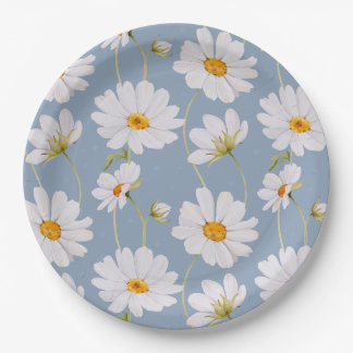 Blue Daisy Paper Plates