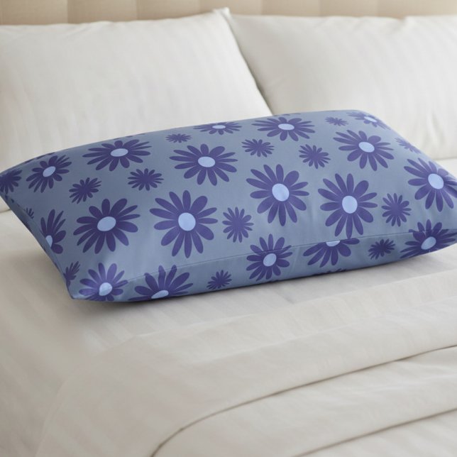 Blue Daisy Pillowcase (pillow case with blue flower pattern)