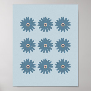 Blue Daisy Poster