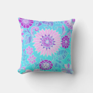 Blue Daisy Retro Print Outdoor Cushion