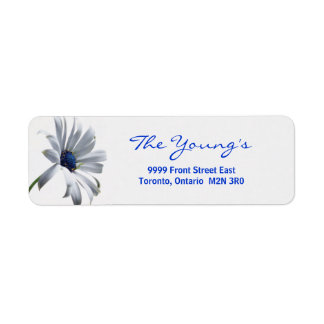 Blue Daisy Return Address Label - Customise