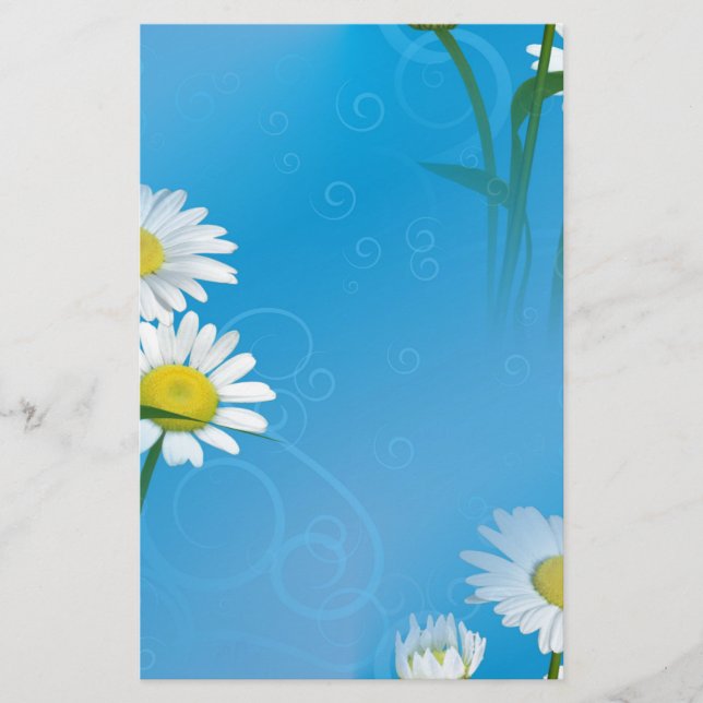 blue daisy stationery (Front)