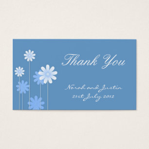 Blue Daisy Wedding Thank You Card