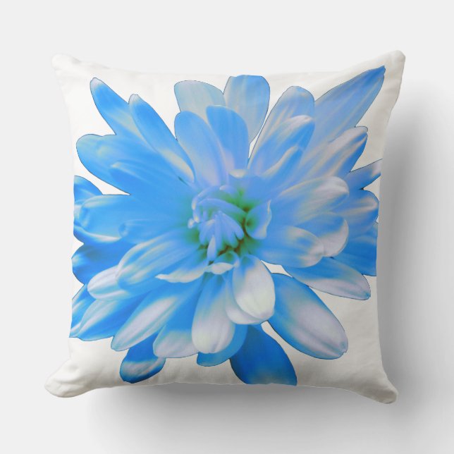 Blue daisy, zinnia, sunflower cushion (Front)