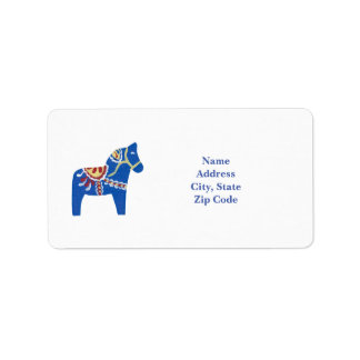 Blue Dala Horse Address Labels
