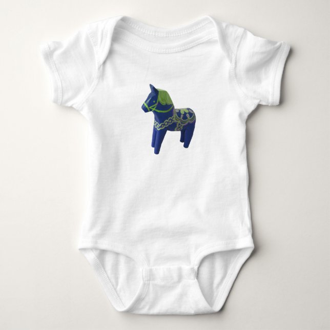 Blue Dala Horse Infant Creeper (Front)