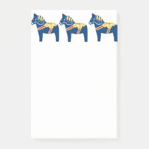 Blue Dala Horse Post it Notes