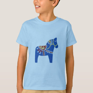 Blue Dala Horse T-Shirt
