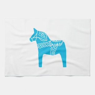 Blue Dala Horse Tea Towel