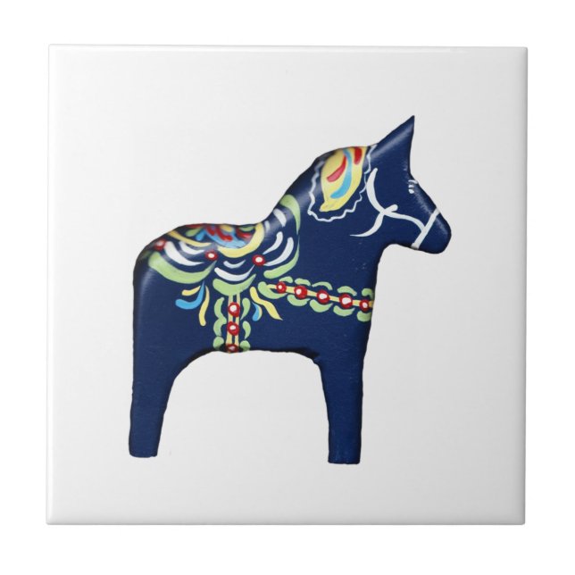 Blue Dala Horse Tile, Facing left Tile (Front)