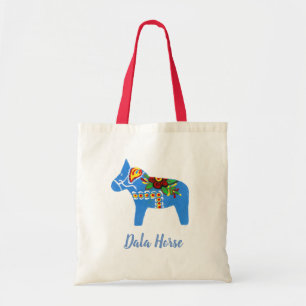 Blue Dala Horse Tote Bag