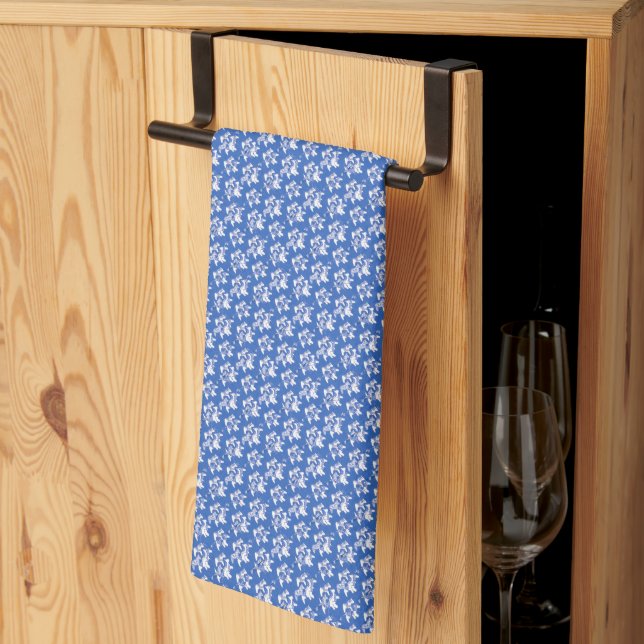 Blue Dala Horses Kitchen Towel (Thirds Fold)