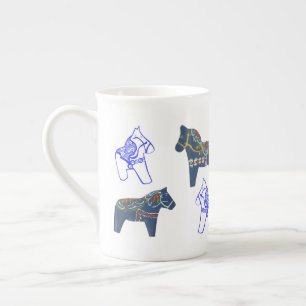 Blue Dala Horses Mug