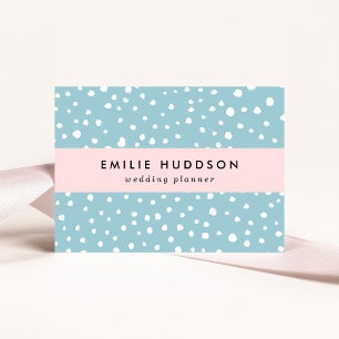 Blue Dalmatian Spots, Dalmatian Dots, Dotted Print Business Card