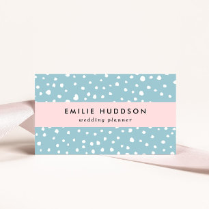 Blue Dalmatian Spots, Dalmatian Dots, Dotted Print Business Card