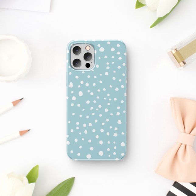 Blue Dalmatian Spots, Dalmatian Dots, Dotted Print Case-Mate iPhone Case (Creator Uploaded)