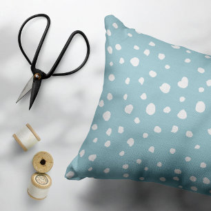 Blue Dalmatian Spots, Dalmatian Dots, Dotted Print Decorative Cushion