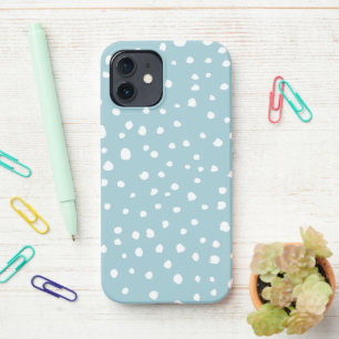 Blue Dalmatian Spots, Dalmatian Dots, Dotted Print iPhone 12 Case