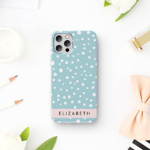 Blue Dalmatian Spots, Dalmatian Dots, Your Name iPhone 16 Case