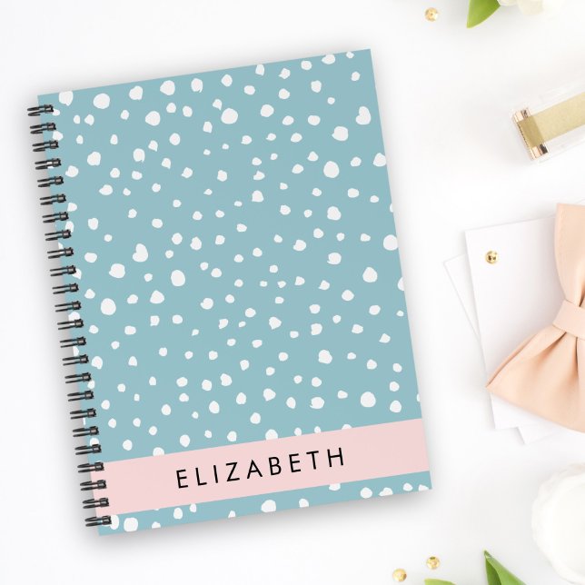 Blue Dalmatian Spots, Dalmatian Dots, Your Name Notebook (Creator Uploaded)