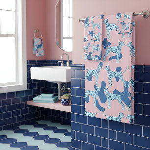 Blue Dalmatians Bath Towel Set