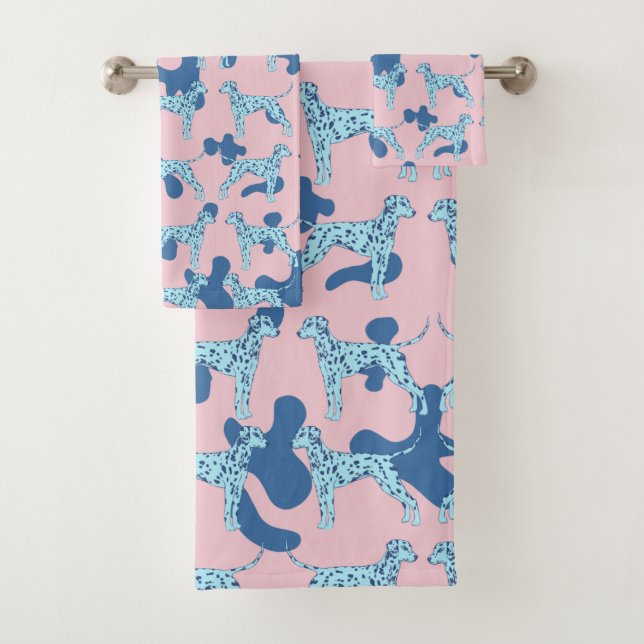 Blue Dalmatians Bath Towel Set (Insitu)