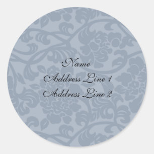 Blue Damask Address Labels
