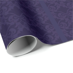 Blue Damask Bows Wrapping Paper