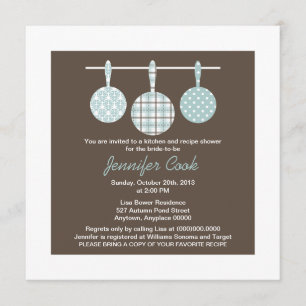 Blue Damask Bridal Shower Invitations
